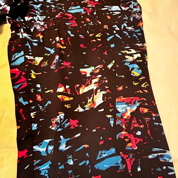 NEW PHOTOS! PANTS, BLACK MULTICOLOUR, SIZE 5, VISCOSE SOFT FABRIC, FRONT FLY, - Picture 14 of 16